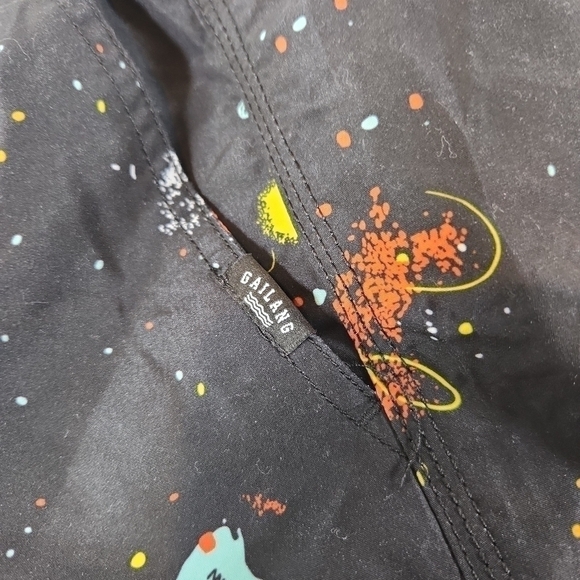 GAILANG Surf Club Mens 35 Black Lined Polyester Shorts Swim Trunks Drawstring - Picture 6 of 10